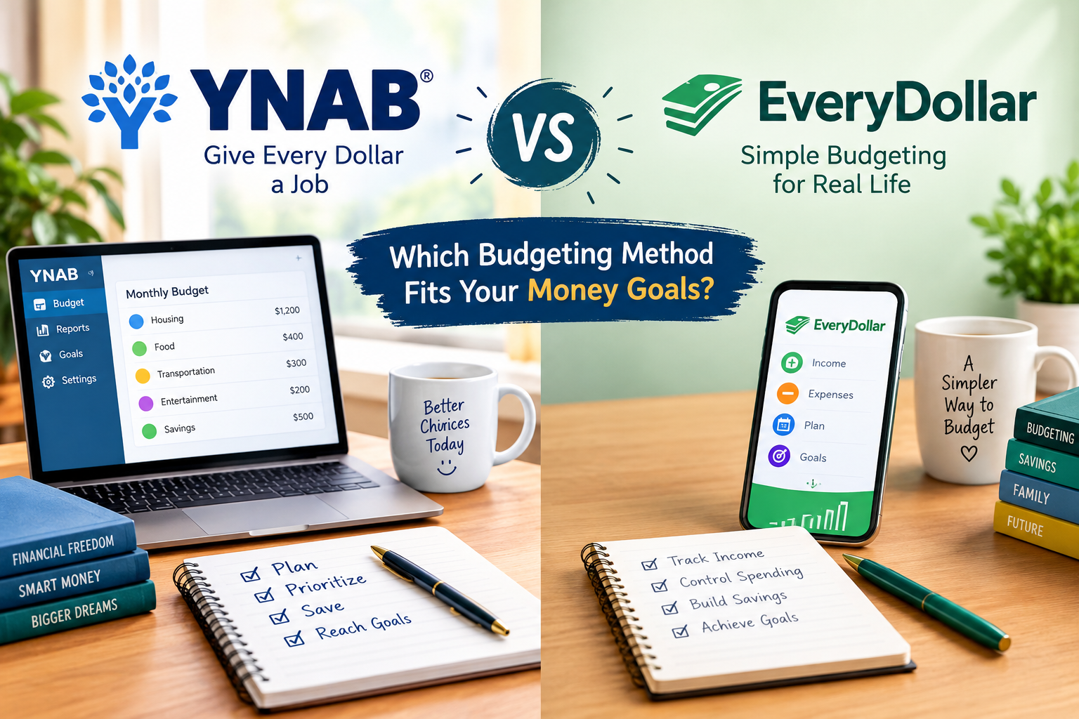 YNAB vs EveryDollar: Which Budgeting Method Fits Your Money Goals